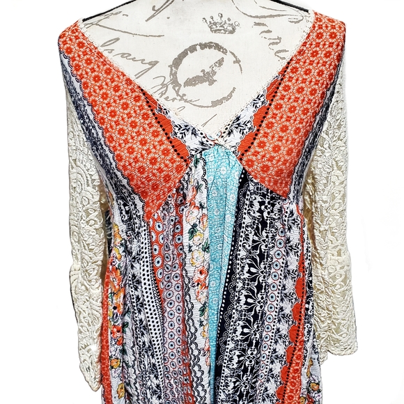 Kori boho patchwork & lace dress - Picture 3 of 8